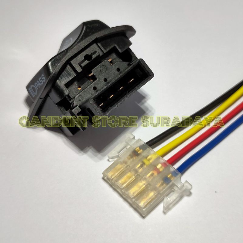 Saklar pass beam tombol dimmer pass honda 4 pin + soket saklar 4 pin