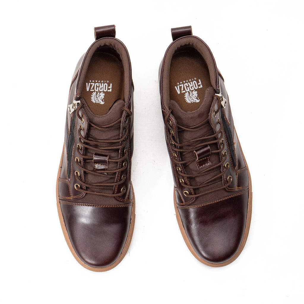 Sepatu Pria Casual Sneakers Kulit Asli Mahanta High Top Leather Q74