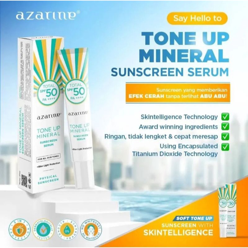 Jual Azarine Sunscreen Mineral Tone Up Spf Shopee Indonesia