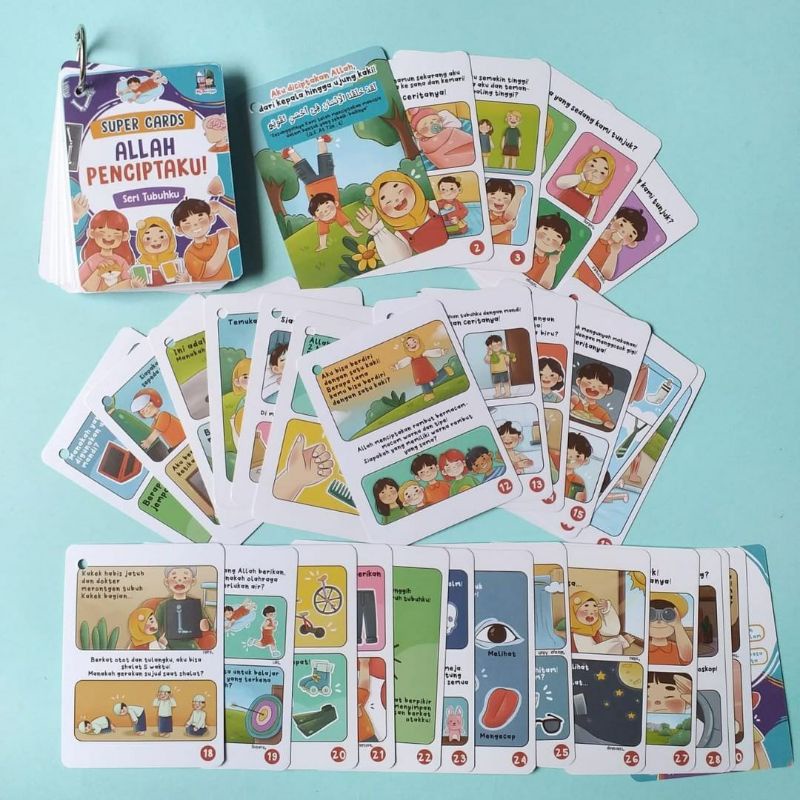 

Buku anak muslim super cards card kartu Allah Penciptaku