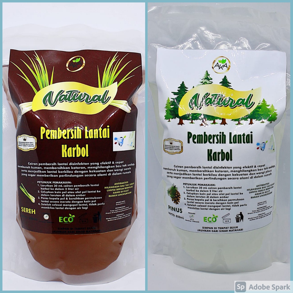 Pembersih lantai karbol wangi Pinus dan Sereh  AKA NATURAL 800ml