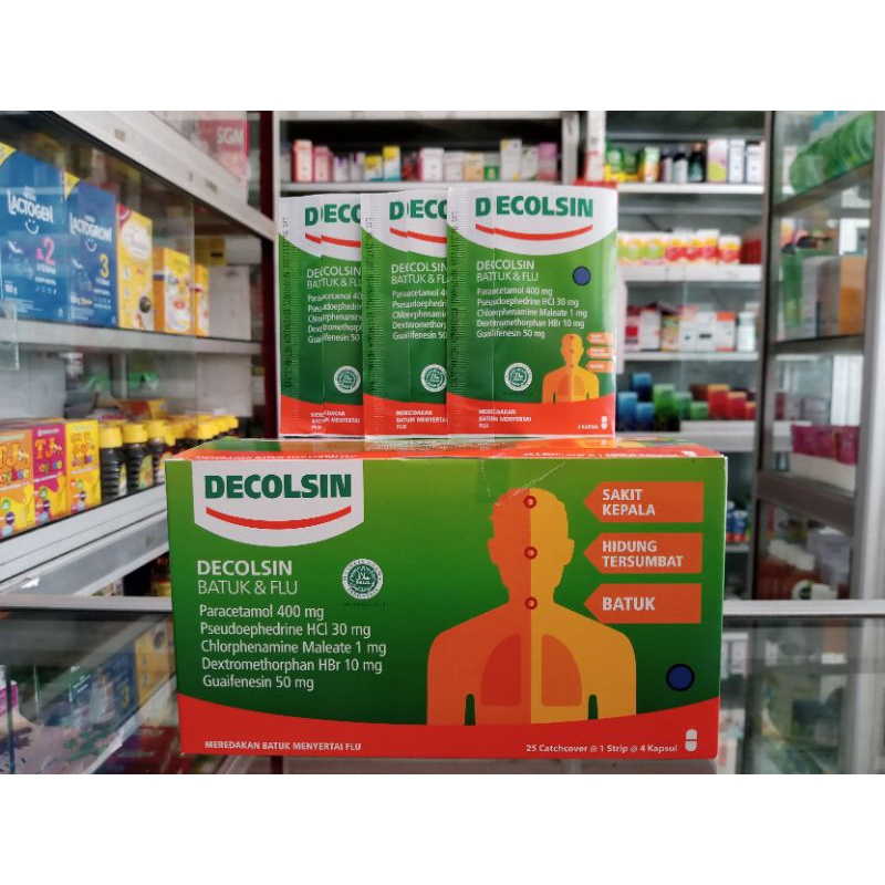 DECOLSIN 1 STRIP @4 KAPSUL | Obat Batuk &amp; Flu - ED 12/2025