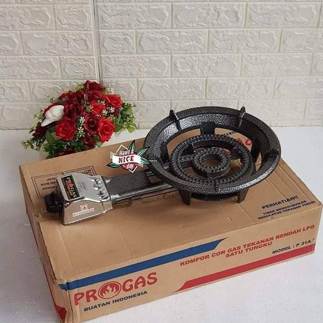 Kompor Cor PROGAS & SUGGO ukuran 33cm Kompor Gas Cor 1 Tungku Mata Seribu  Tekanan Rendah Hemat Gas