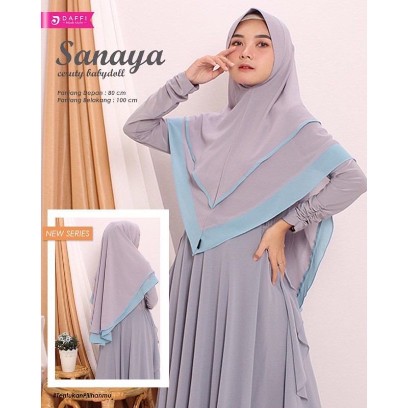 [ORIGINAL DAFFI] ~ KHIMAR CERUTY 2 LAYER GRADASI WARNA SANAYA / HIJAB SYAR’I CERUTY / KHIMAR SYAR’I 