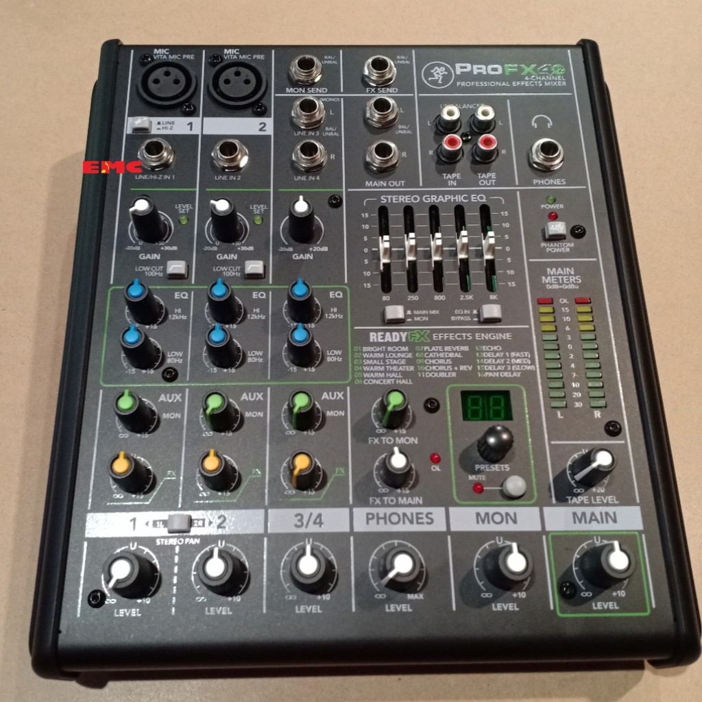 Mixer 4 Channel, Mackie ProFX4, With Effect