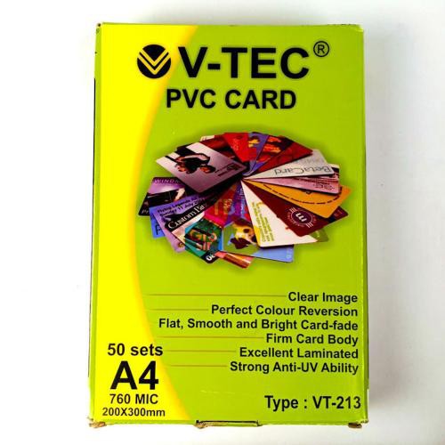 

PVC ID CARD KERTAS/BAHAN ID CARD V-TECH dan E PRINT 200mm x 300mm/50Sets