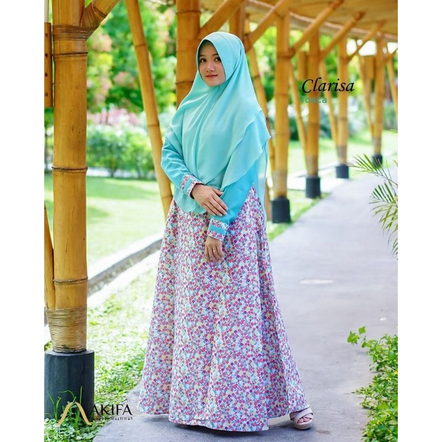 CLARISA GAMIS KATUN JEPANG SET KHIMAR ORI AKIFA MUSLIMAH