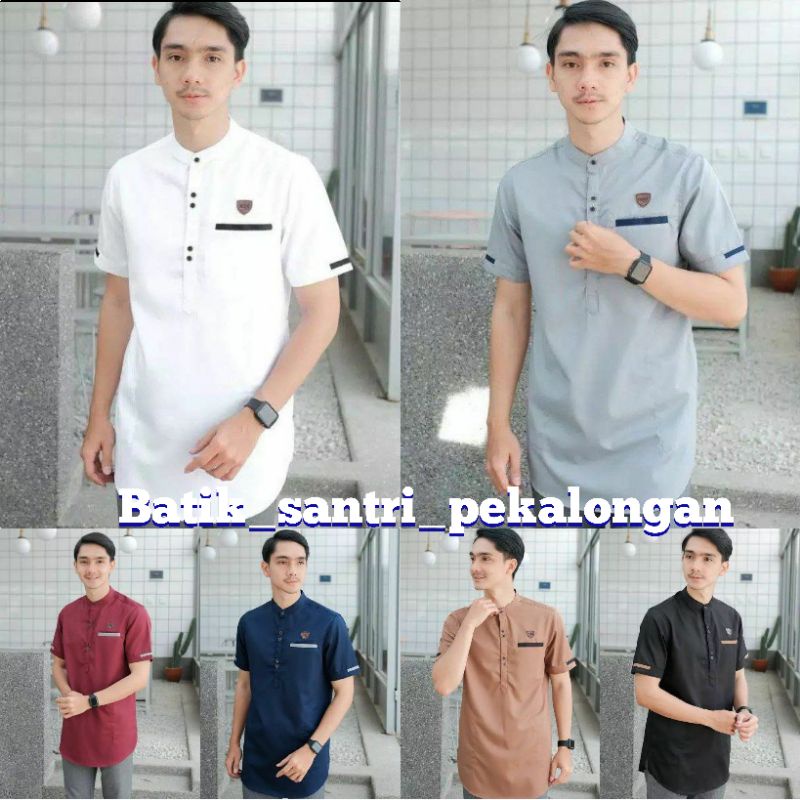 Koko Kurta Lengan Pendek Matt Katun Adem Tebal Terlaris