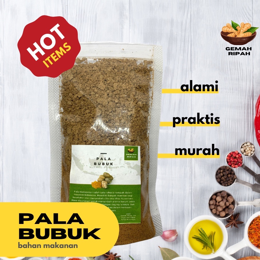 

PALA BUBUK MURNI 100 GRAM REMPAH ORIGINAL - Myristica fragrans