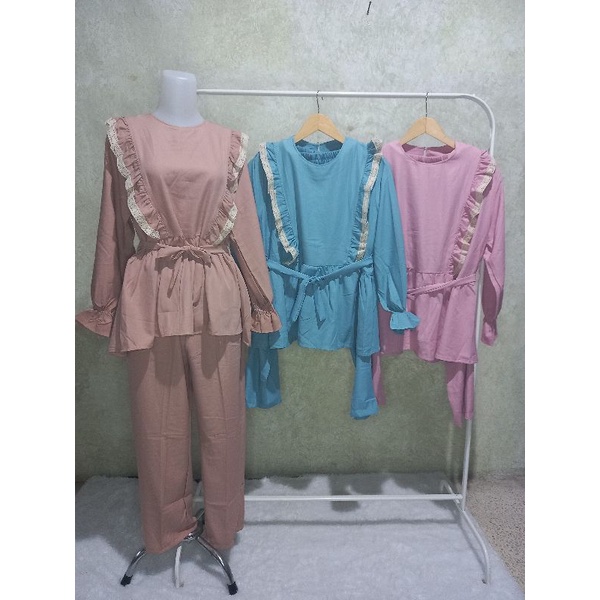 Setcel Shakila berlin setelan celana syakila renda