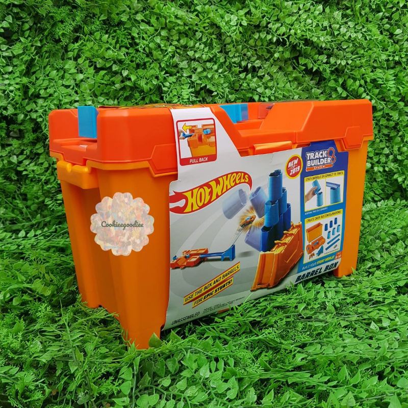 hot wheels track builder barrel box