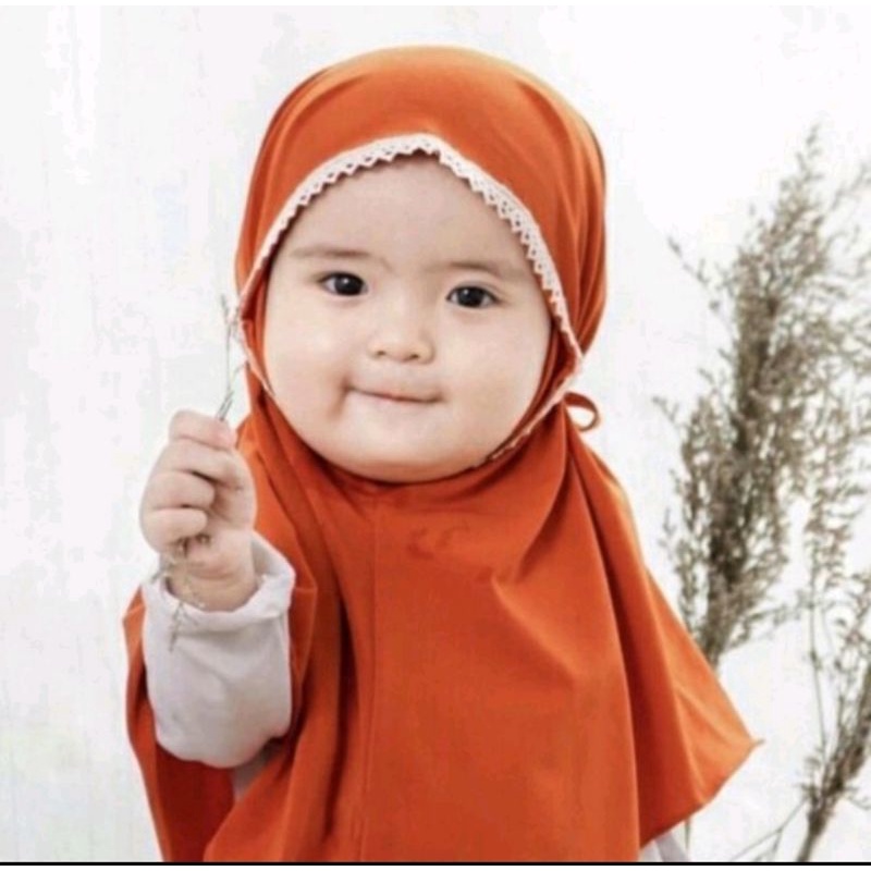 jilbab anak bayi / jilbab anak renda/ hijab bergo Maryam bayi /hijab bergo renda anak/ hijab anak perempuan