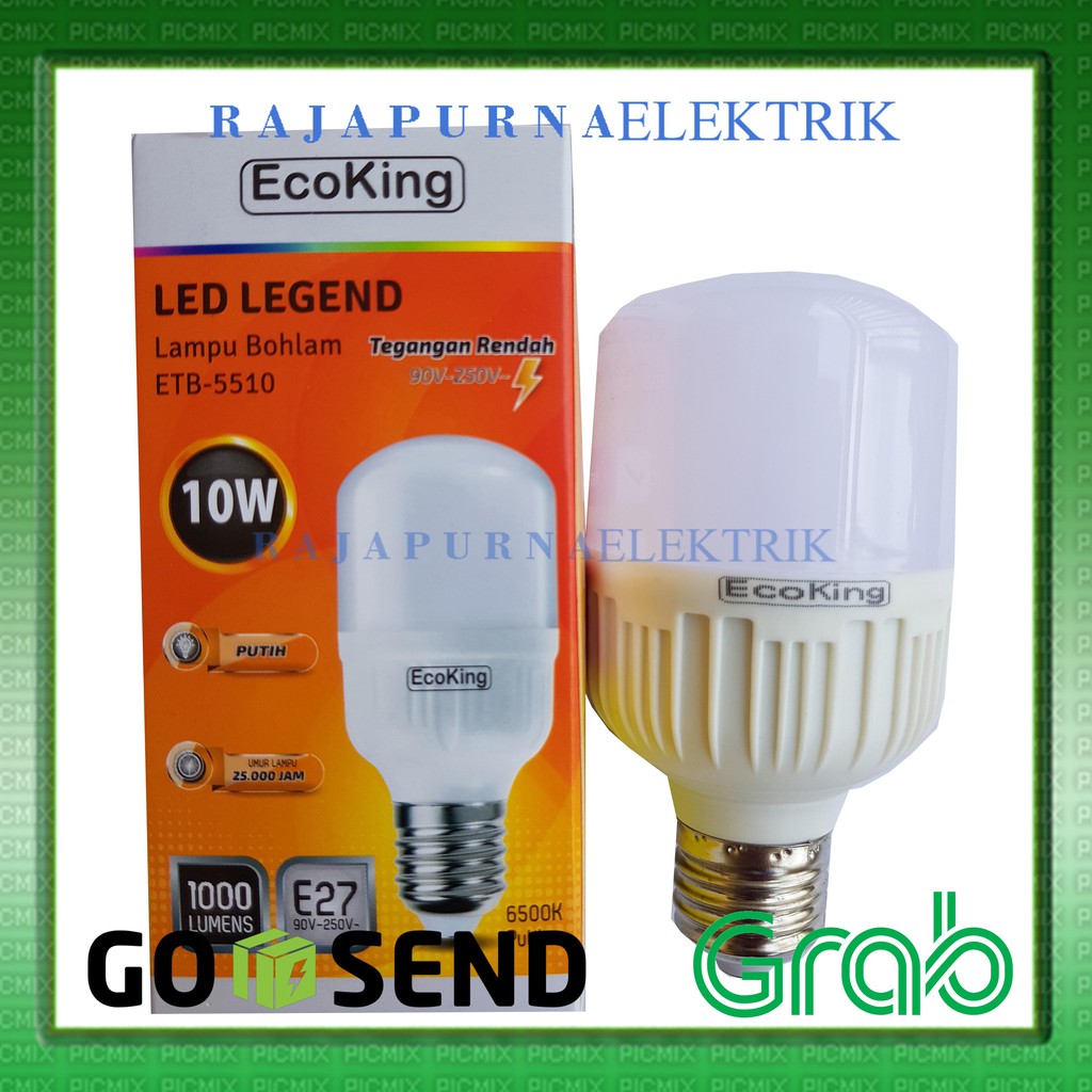 LAMPU LED BULB ECOKING 10W / 10 watt SUPER TERANG (PAKET 10Pcs)