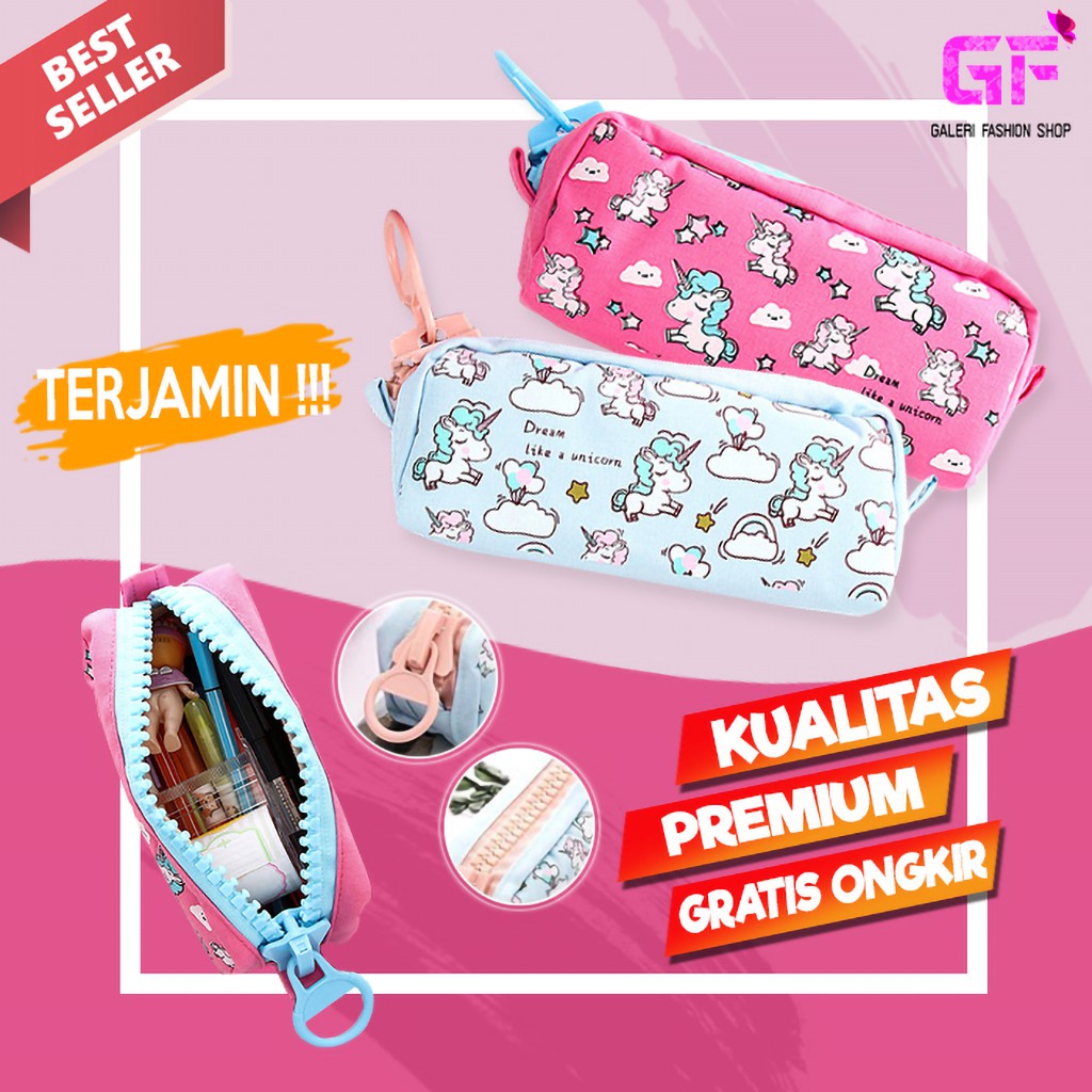 TEMPAT PENSIL UNICORN KOTAK PENSIL ALAT TULIS KARAKTER ANAK JUMBO IMPORT PREMIUM LUCU MURAH GF165