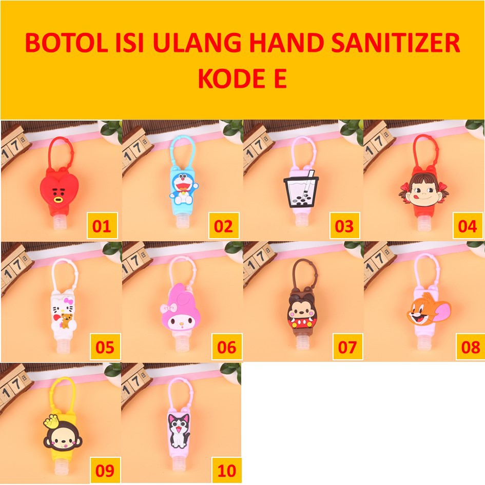 TJM VZ128 Botol Hand Sanitizer Bulat Kosong Cartoon Holder With Empty Bottle Gantungan Tas (30 ML)