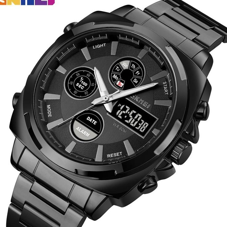 SKMEI 1673 Jam Tangan Pria Digital Analog Chronograph Dual Time Anti Air MGOS ‣ TPG.9204