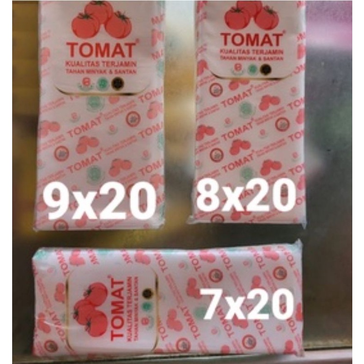 PLASTIK PE TOMAT | 1Kg/pack | Uk.Sedang | 7x20~8x20~8x25~9x20~9x25