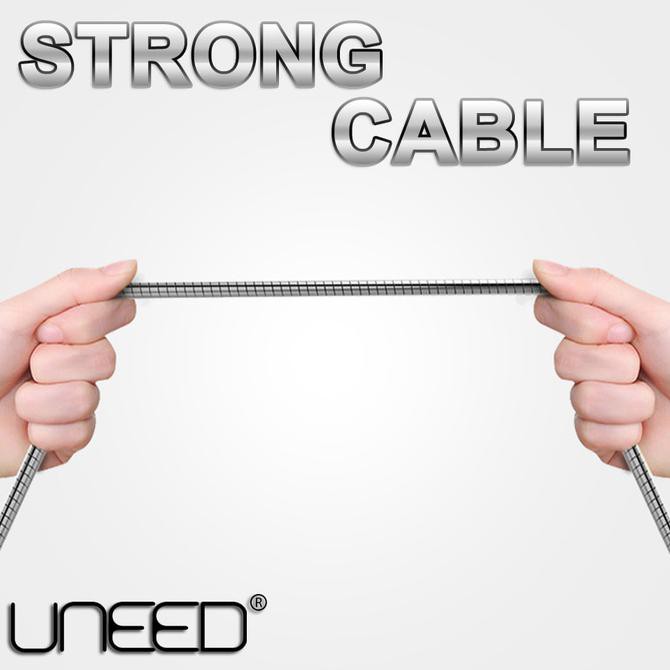 UNEED Kabel Lightning Stainless Steel Charge & Data Cable iphone 5 6 7