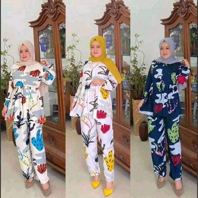 SETELAN CELANA KAKTUS RAYON KATUN