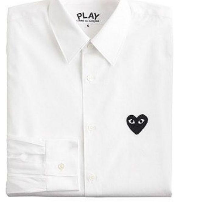 ❆ Kemeja CDG PLAY Putih dan Hitam Cowok SHIRT FOR MEN (READYSTOCK) ✽