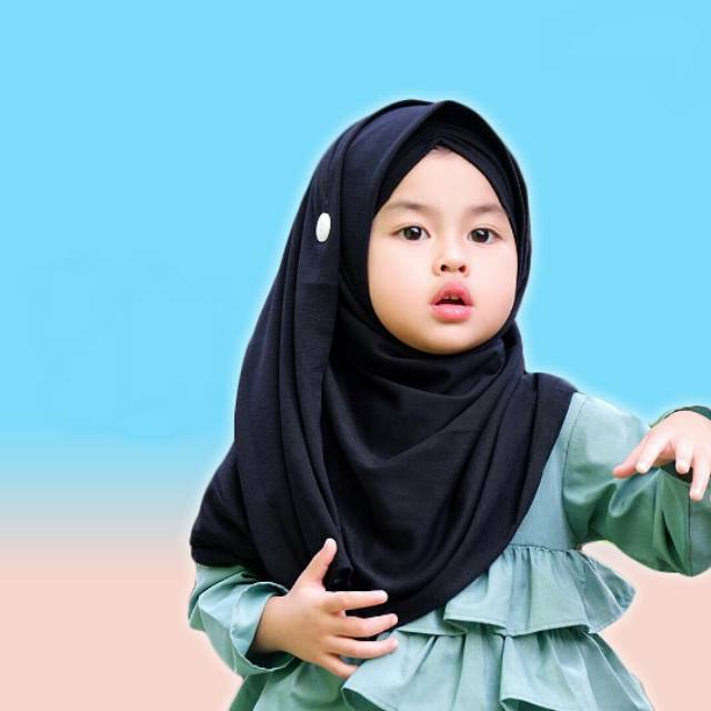 Pashmina kancing Instan /Jilbab Anak