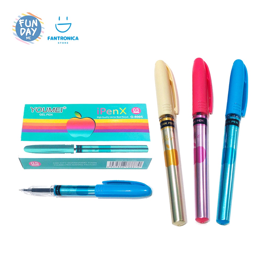

iPen X iPen12 Gel Pen Warna Hitam isi 12pcs
