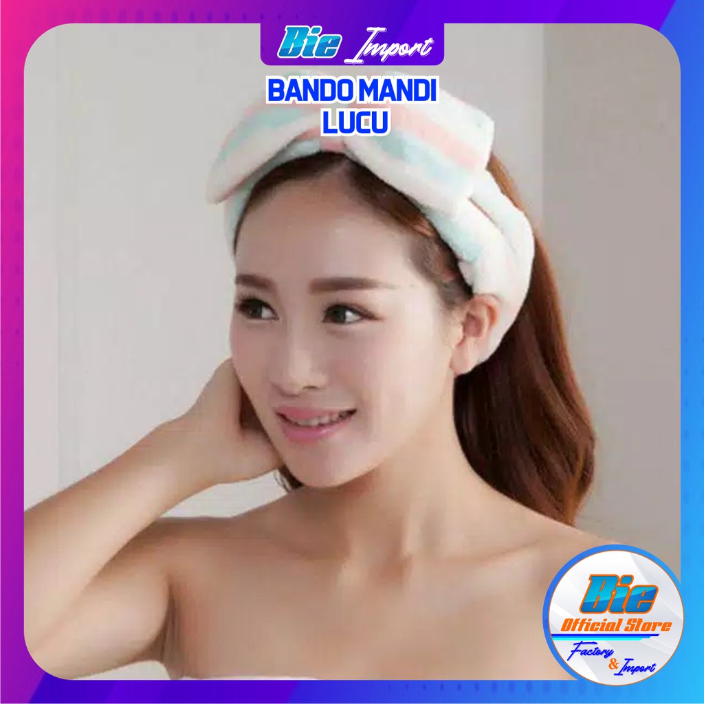 Bandan Mandi Pita Lucu / Bandana Facial / Bando Mandi Headband Korea Import