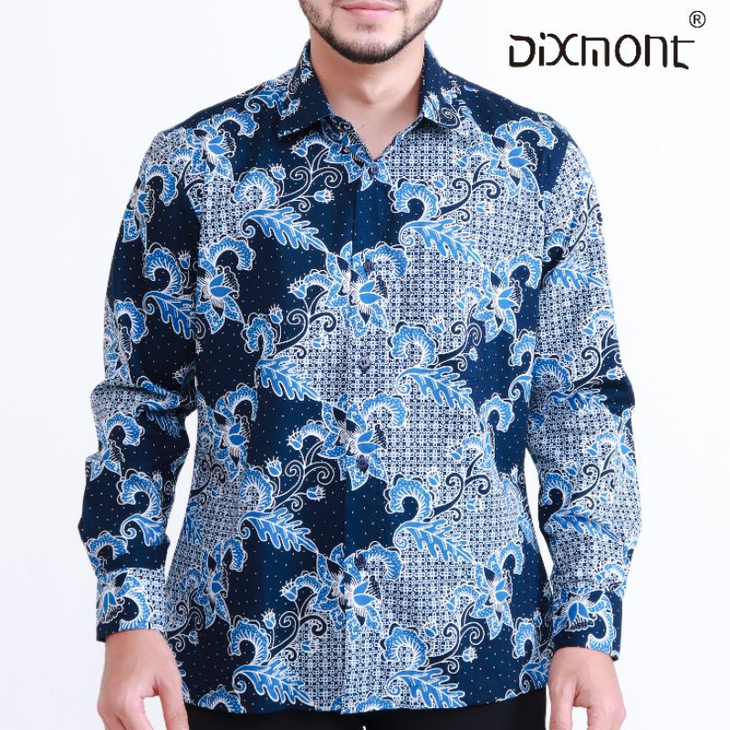 Dixmont Kemeja Pria Batik Panjang Hem BL04521