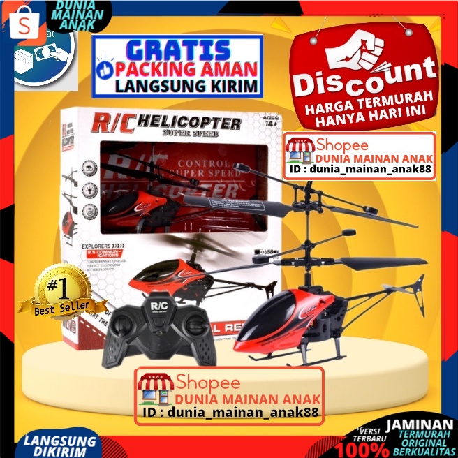 Helikopter Remote Control | RC Helikopter | Drone Remot Kontrol Quadcopter versi NEW Baterai charger