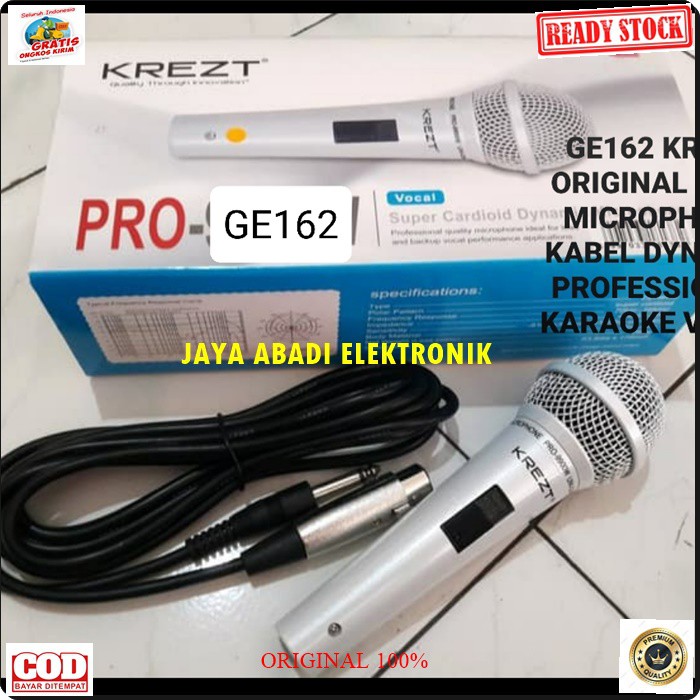 G162 ORIGINAL KREZT MIC BESI KABEL DYNAMIC MIK KABEL KARAOKE MIKROPHONE VOKAL SUPER CARDIOLD SOUND SYSTE AUDIO MUSIK PENGERAS SUARA PRO PROFESIONAL PANGGUNG DJ STUDIO ACARA PIDATO ADA SWITCH ON OFNYA TANPA MENGGUNAKAN BATERAI TINGGAL COLOK LANGSUNG NYALA