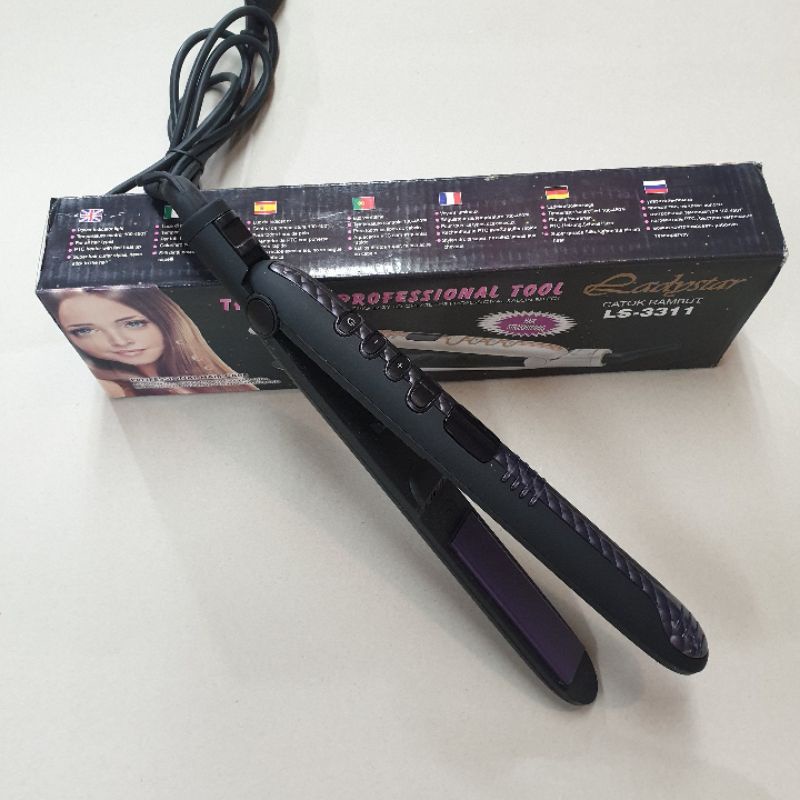 Alat Catok Rambut 2in1 Curly Keriting Lurus Terbagus Ladystar Ls 3311 Hair straightener Murah