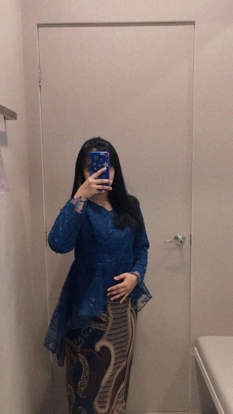 Couple Batik Pinguin Series Alena Brokat Tile Lengan Panjang Free Slendang // Soegiharto.grosir