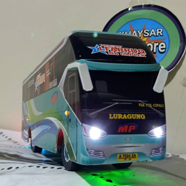 Miniatur bus bis SR2 ALFARUQ plus lampu