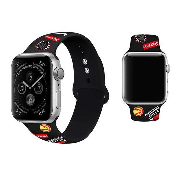 STRAP NBA NIKE Supreme 38mm 40mm42mm 44mm Rubber  Tali Jam iWatch Apple Watch 3 4 5