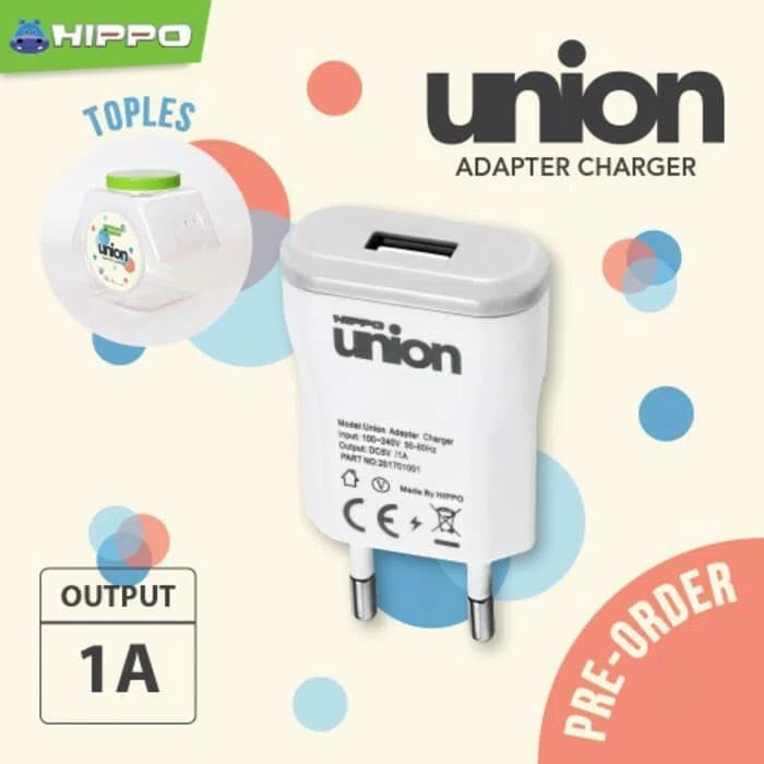 BATOK HIPPO UNION ORIGINAL / ADAPTER CHARGER / Kepala Adaptor