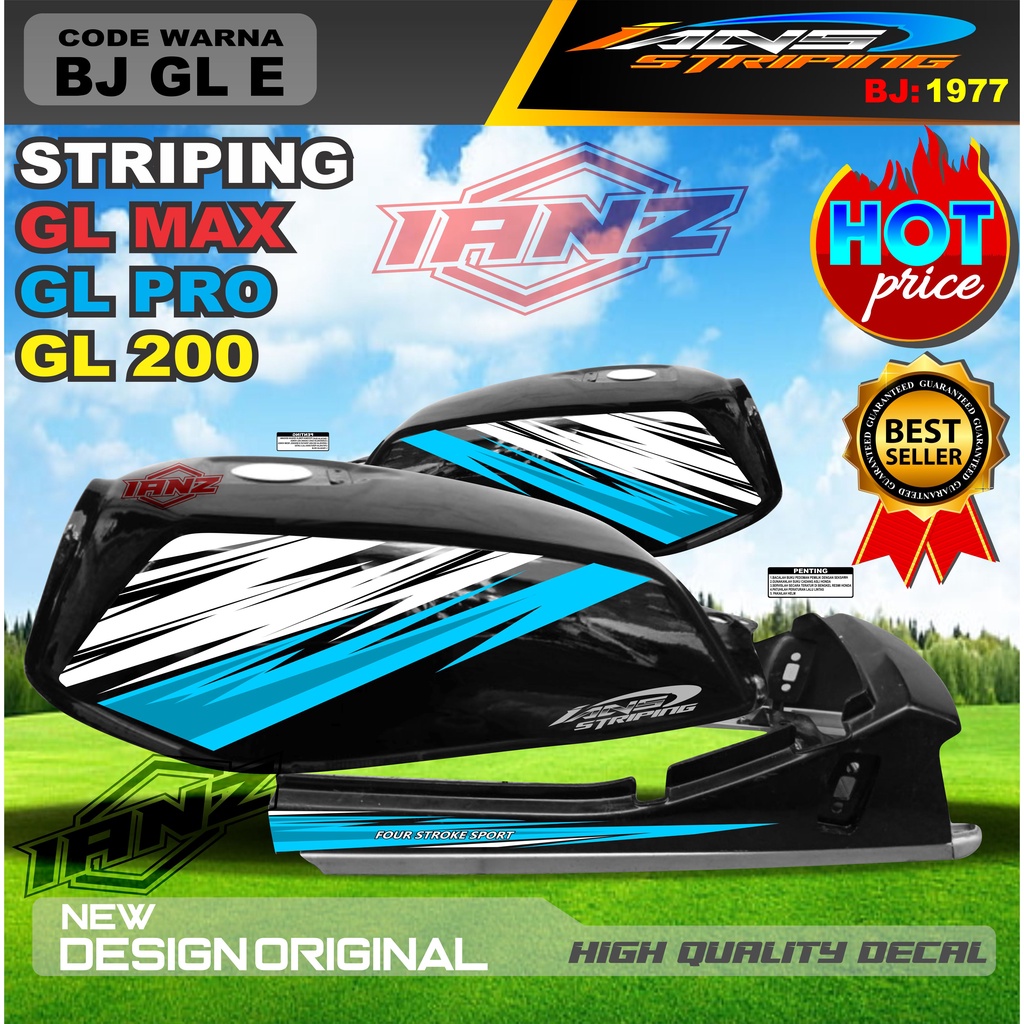 STRIPING COSTUM NON HOLOGRAM GL PRO GL MAX GL 100 / STIKER MOTOR GL TERBARU / STIKER MOTOR