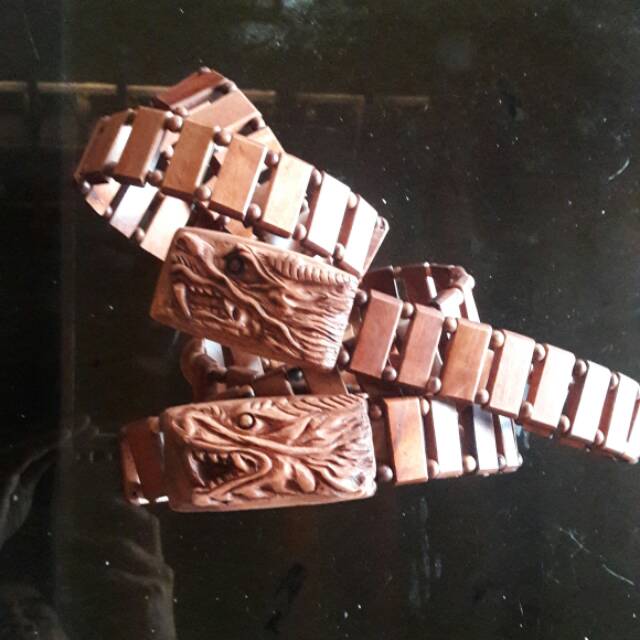 SABUK  KAYU STIGI  UKIR NAGA