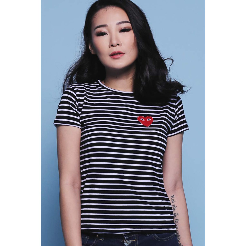 kaos CDG Stripe Shirt