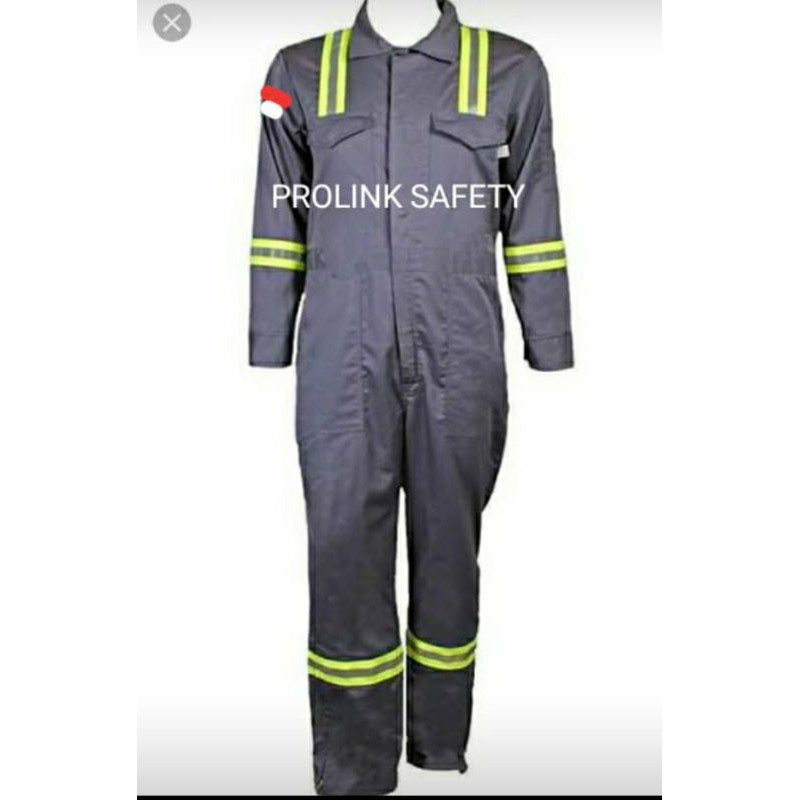 WEARPAK TERUSSS BAJU SAFETY KATELPAK ABU ABU SCOTLIGHT HIJAU 5CM