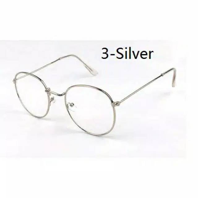 Kacamata Wanita Bulat Lensa Optik Bingkai Logam Gaya Vintage Retro Sunglasses Mewah