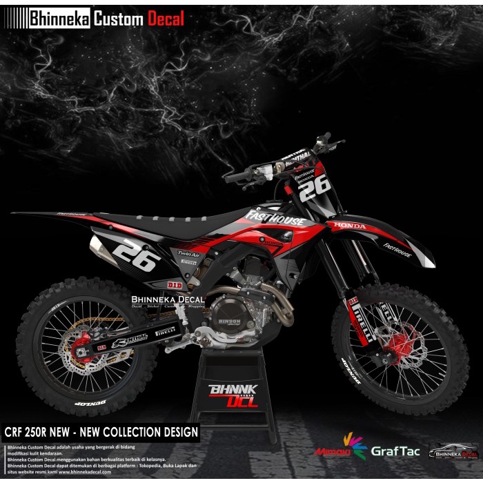 DECAL/STIKCER HONDA CRF 250R FASTHOUSE RED