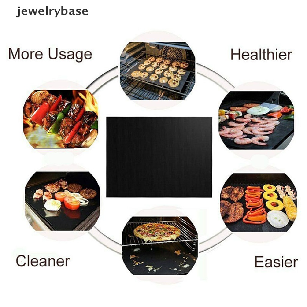 (jewelrybase) Alas Panggang / BBQ Reusable Anti Lengket Bahan Teflon Untuk Dapur