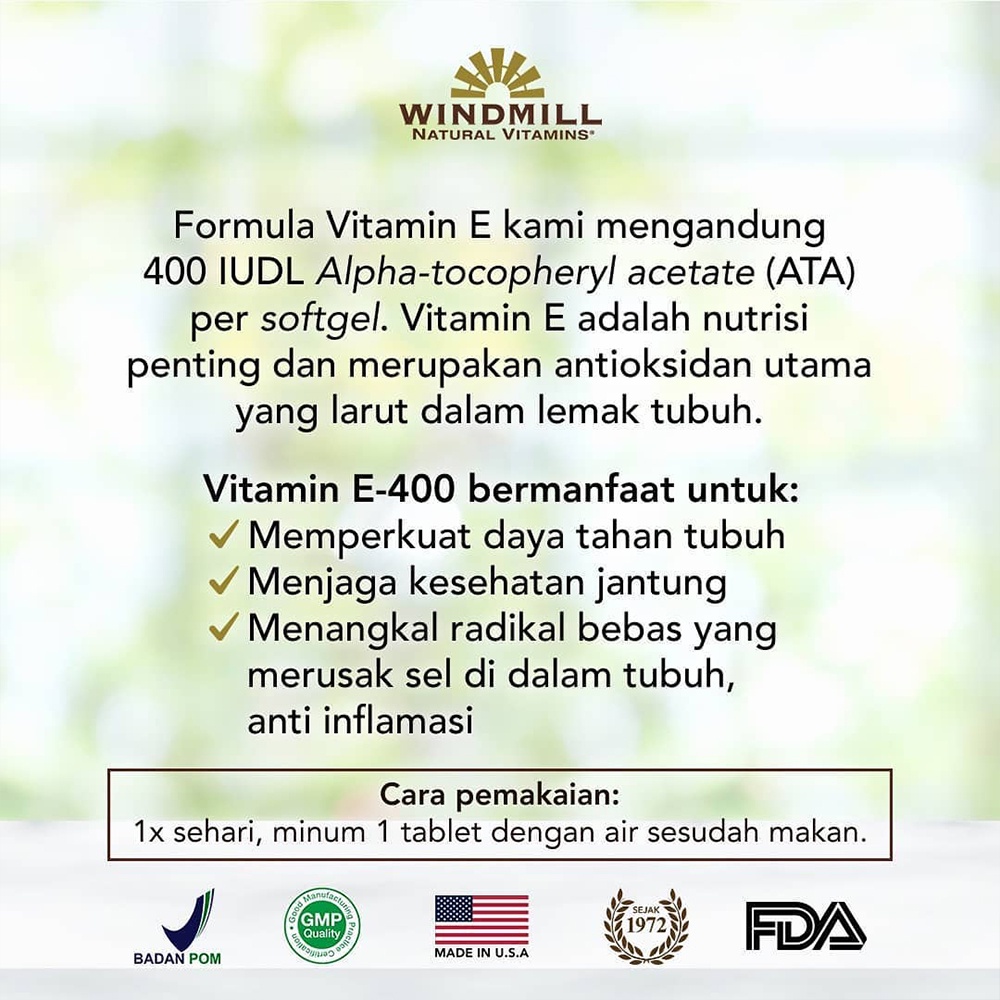 WINDMILL Vitamin E 180mg 400 IU - Wind mill Vit E