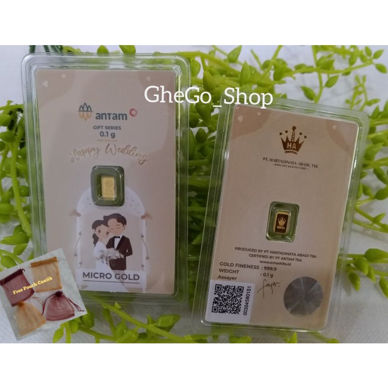 Logam Mulia Emas Antam Hartadinata 0,1 0,25 gr 0.1 0.25 gram Microgold Micro Gold HRTA Gift Series H