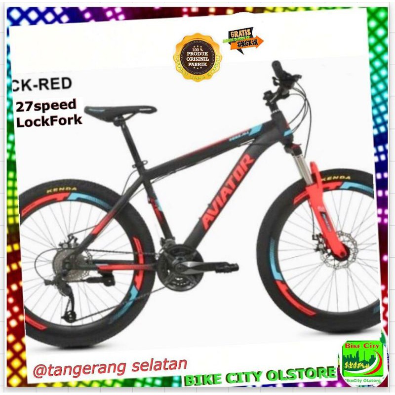 sepeda gunung mtb 26 inch aviator 2689 AM VT.27sp GRATIS ONGKIR JABODETABEK Dikirim StelJadi