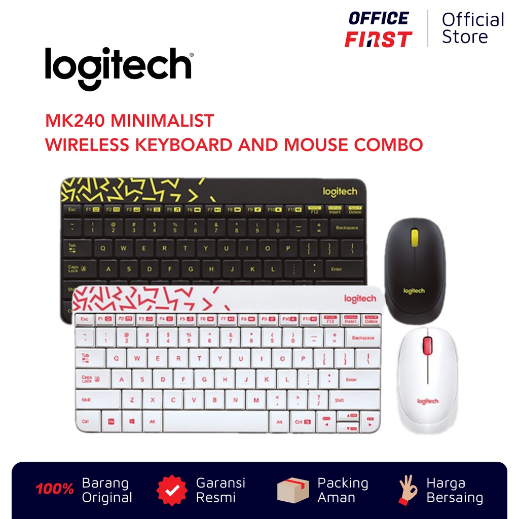 Logitech MK240 Minimalist Wireless Keyboard Mouse Combo / USB MK 240