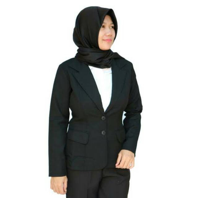 Blazer wanita hitam JUMBO XXXL / jas hitam/ jas kerja / blazer kantor kerja formal sidang skripsi ma