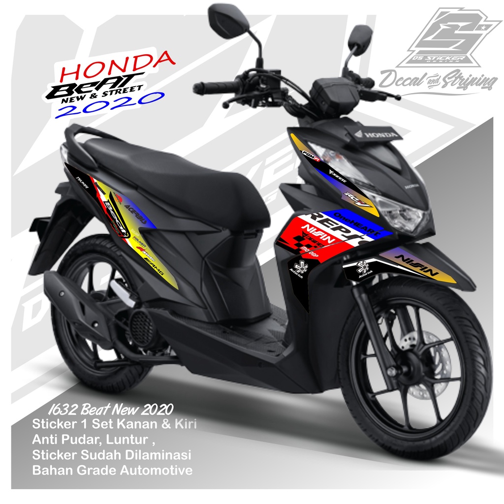 1632 Sticker Striping Motor BEAT FI NEW TAHUN 2020-2021 List Variasi Repsol Keren