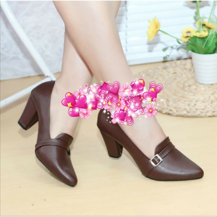 Sepatu Pantopel Kerja Kantor Wanita 7cm CR-09