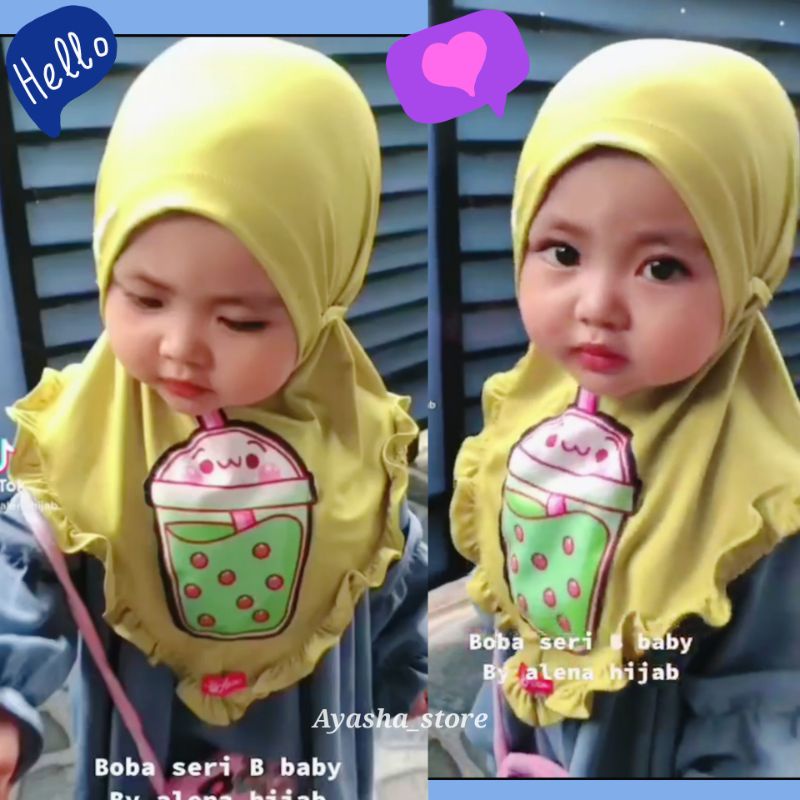 HIJAB BABY 'BOBA' ORI ALENA | Jilbab Bergo Anak Bayi Boba Jersey Premium